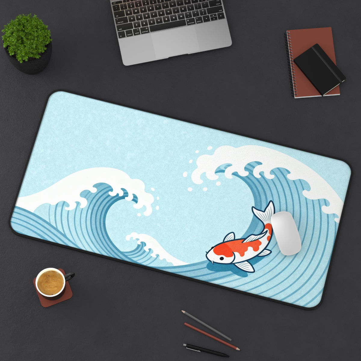 Koi Joy - Japanese Great Wave Desk Mat
