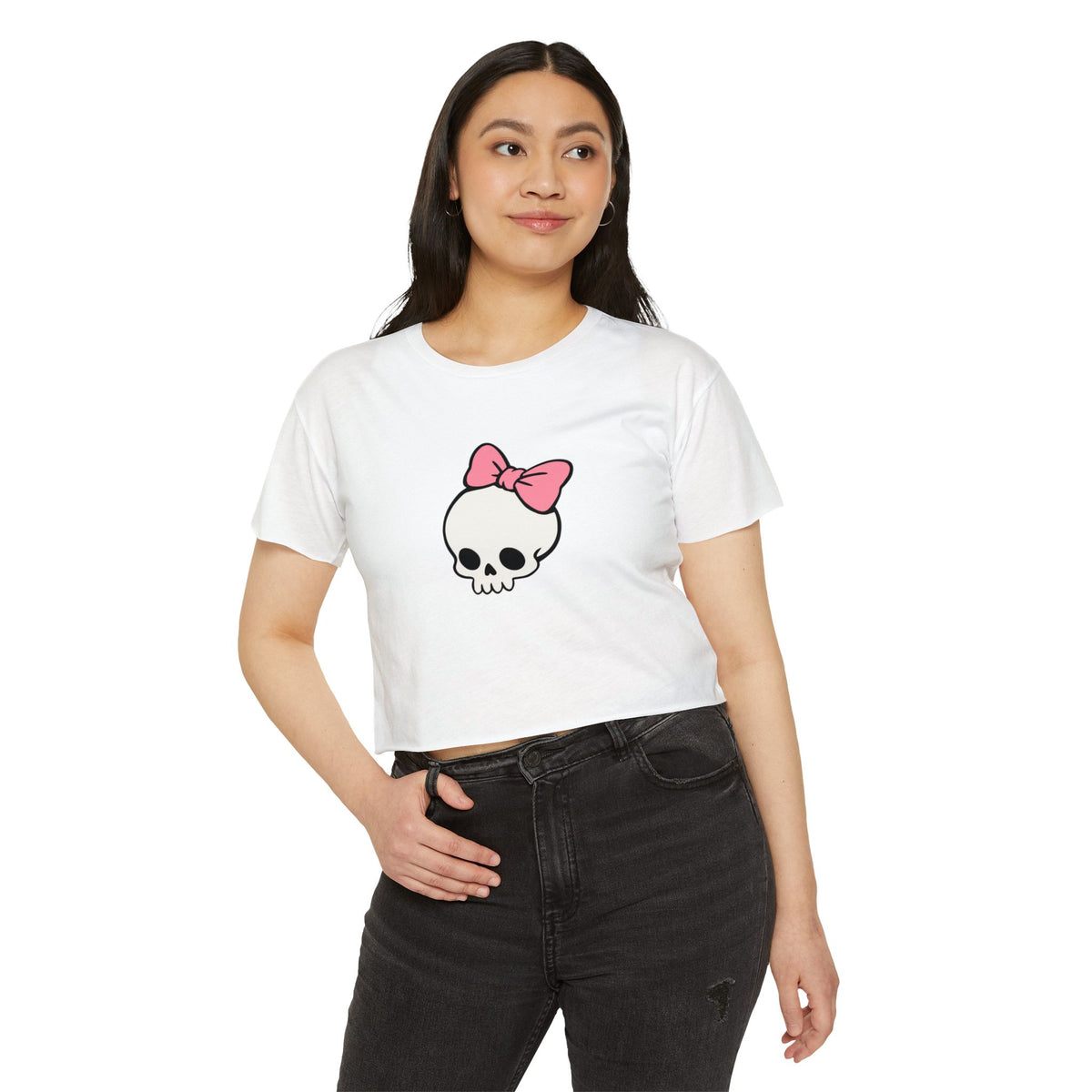 Literally Just a Skull - Pastel Goth Boxy Crop Tee