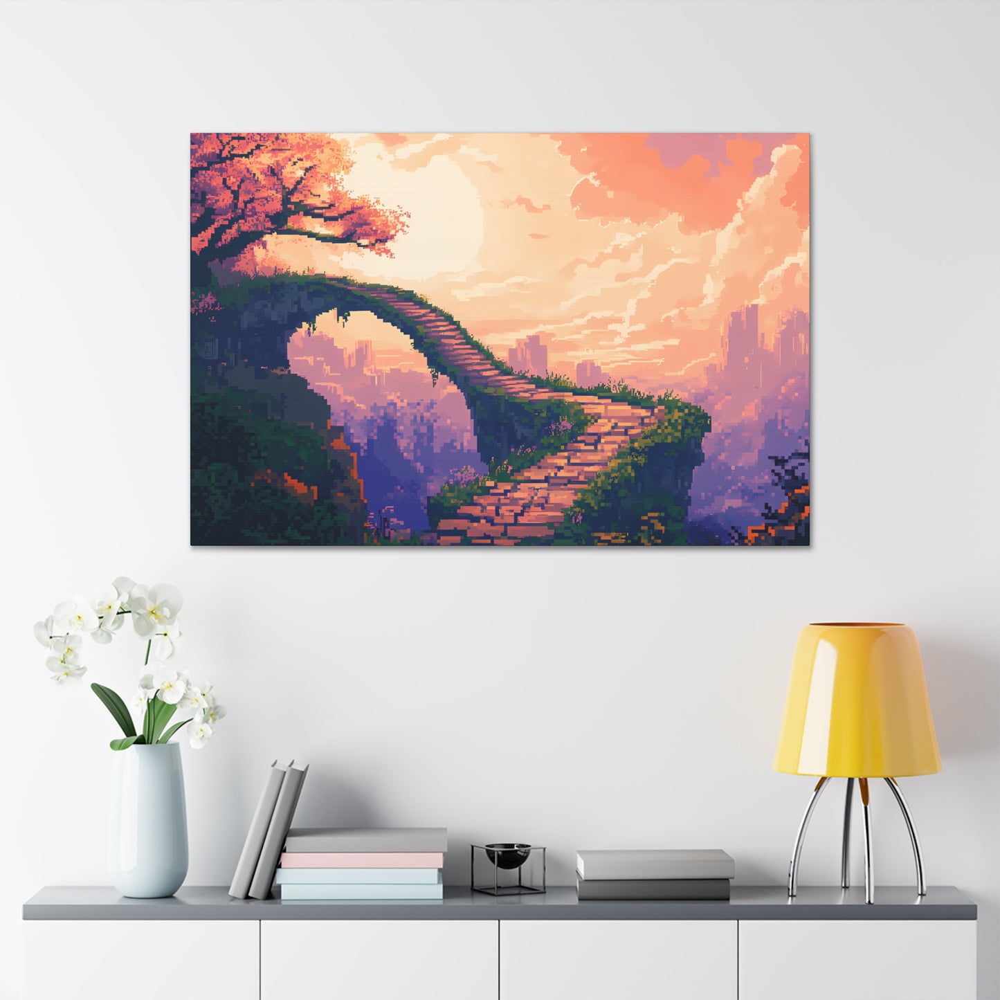 Aecian Road - Anime Pixel Art Canvas Print