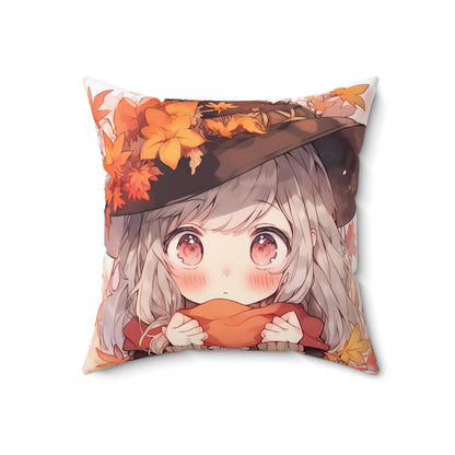 Fall Spirit - Cute Anime Throw Pillow