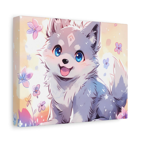 Igloo Enters Spring - Cute Wolf Pup Art
