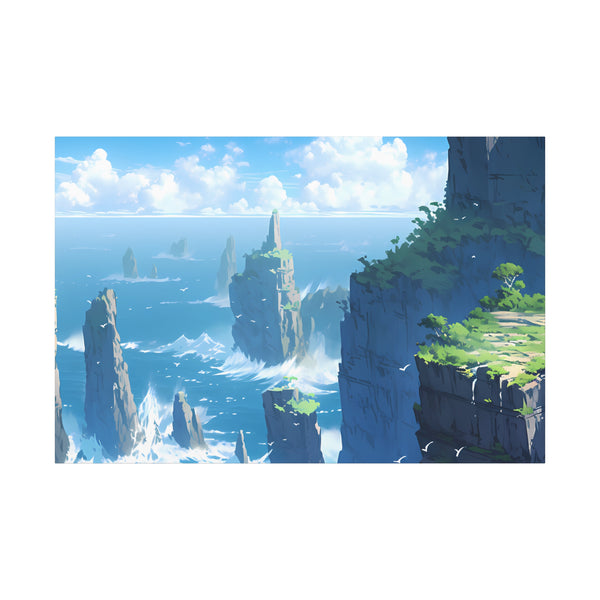 Sea Cliffs - Anime Canvas Print Fantasy Decor