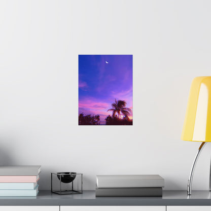 TROPICAL GLITCH - Aesthetic Purple Poster