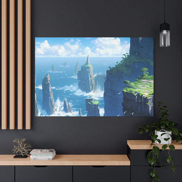 Sea Cliffs - Anime Canvas Print Fantasy Decor