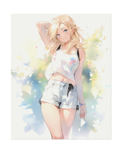 anime girl spring outfit poster