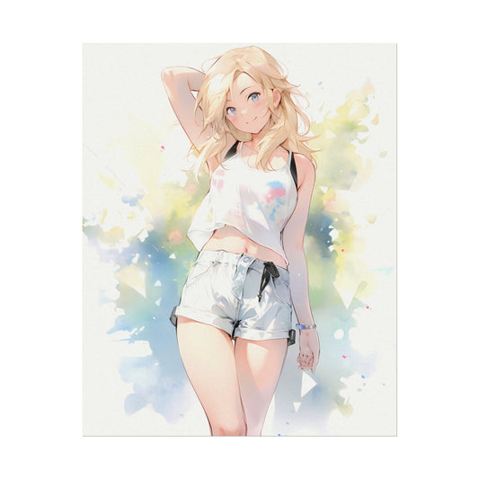 anime girl spring outfit poster
