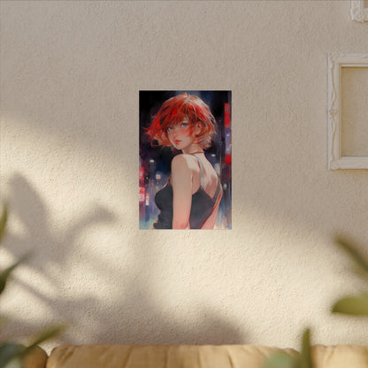 Beautiful Blaze Anime Girl Watercolor Poster