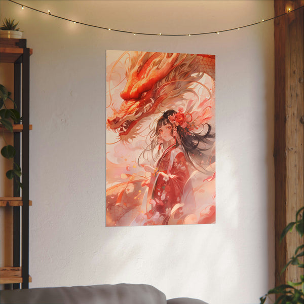 Year of the Dragon Watercolor Poster