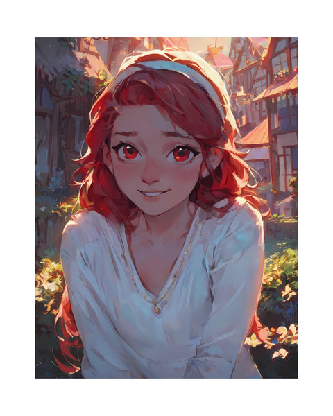 Autumn Visits Dahlii - Cute Anime Girl Poster