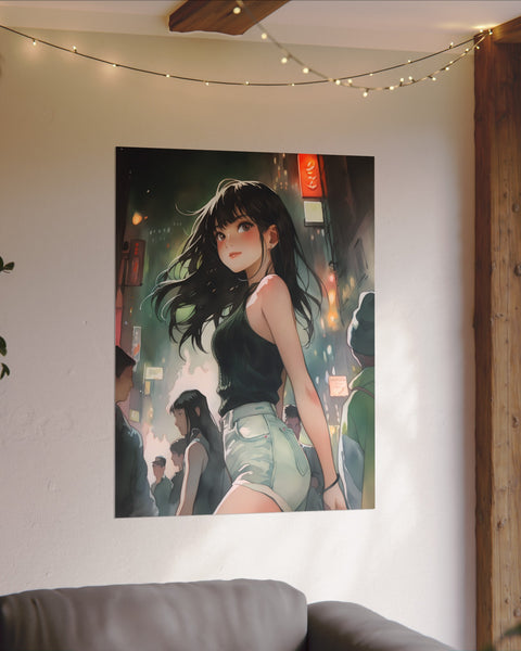 Big Dreams - Anime Girl Watercolor Poster