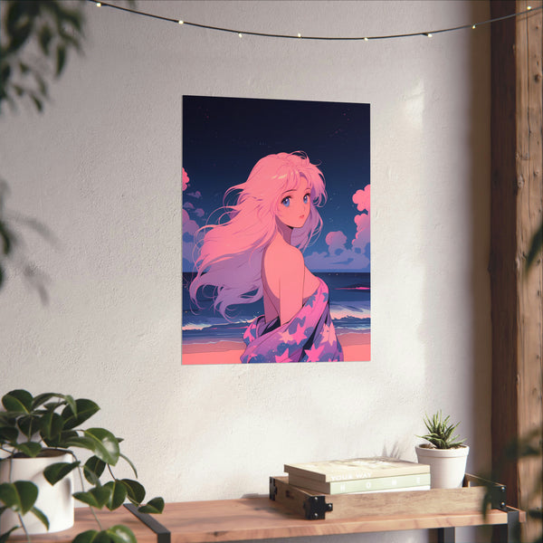 Secrets Under Stars - Retro Anime Poster