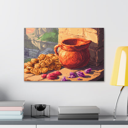 Riches of the Keep - Anime Pixel Art Canvas Print