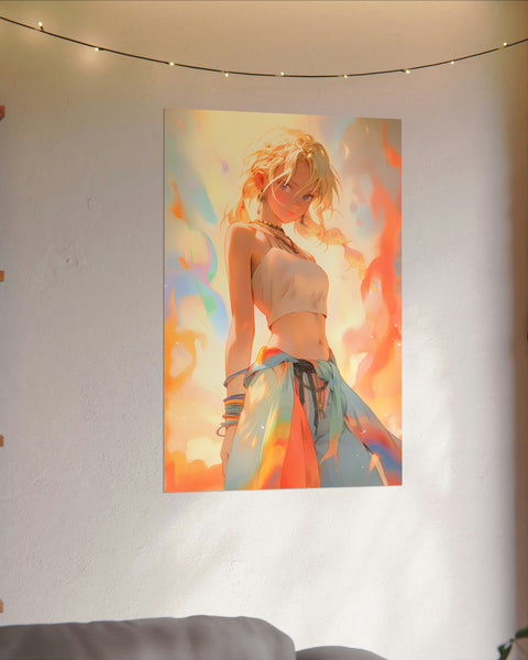 Flame of Sphaerah - Anime Girl Watercolor Poster