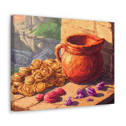 Riches of the Keep - Anime Pixel Art Canvas Print