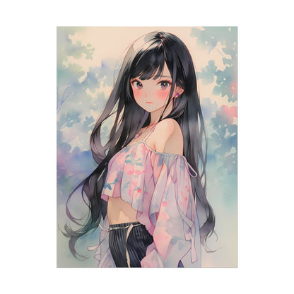 Ceinah Guardian of Leiresah - Anime Girl Watercolor Poster