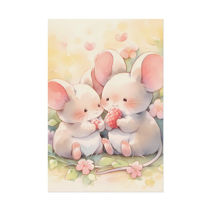 Two Little Mice - Anime Watercolor Poster