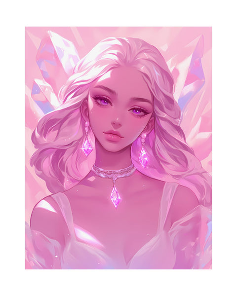 Crystal Frenzy - Pink Anime Girl Poster