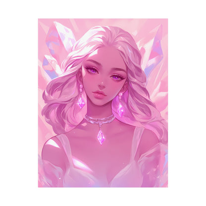 Crystal Frenzy - Pink Anime Girl Poster