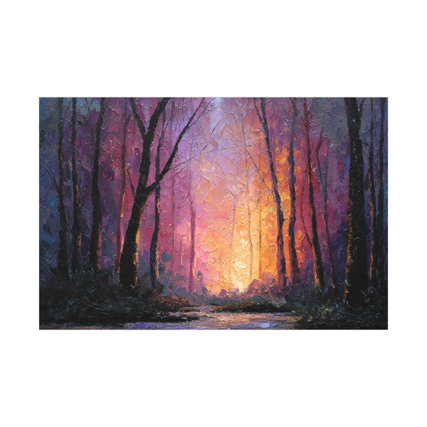 First Light - Textured Forest Wall Art