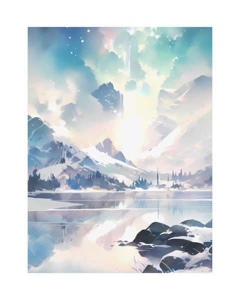 Glacial Aurora - Aesthetic Anime Poster