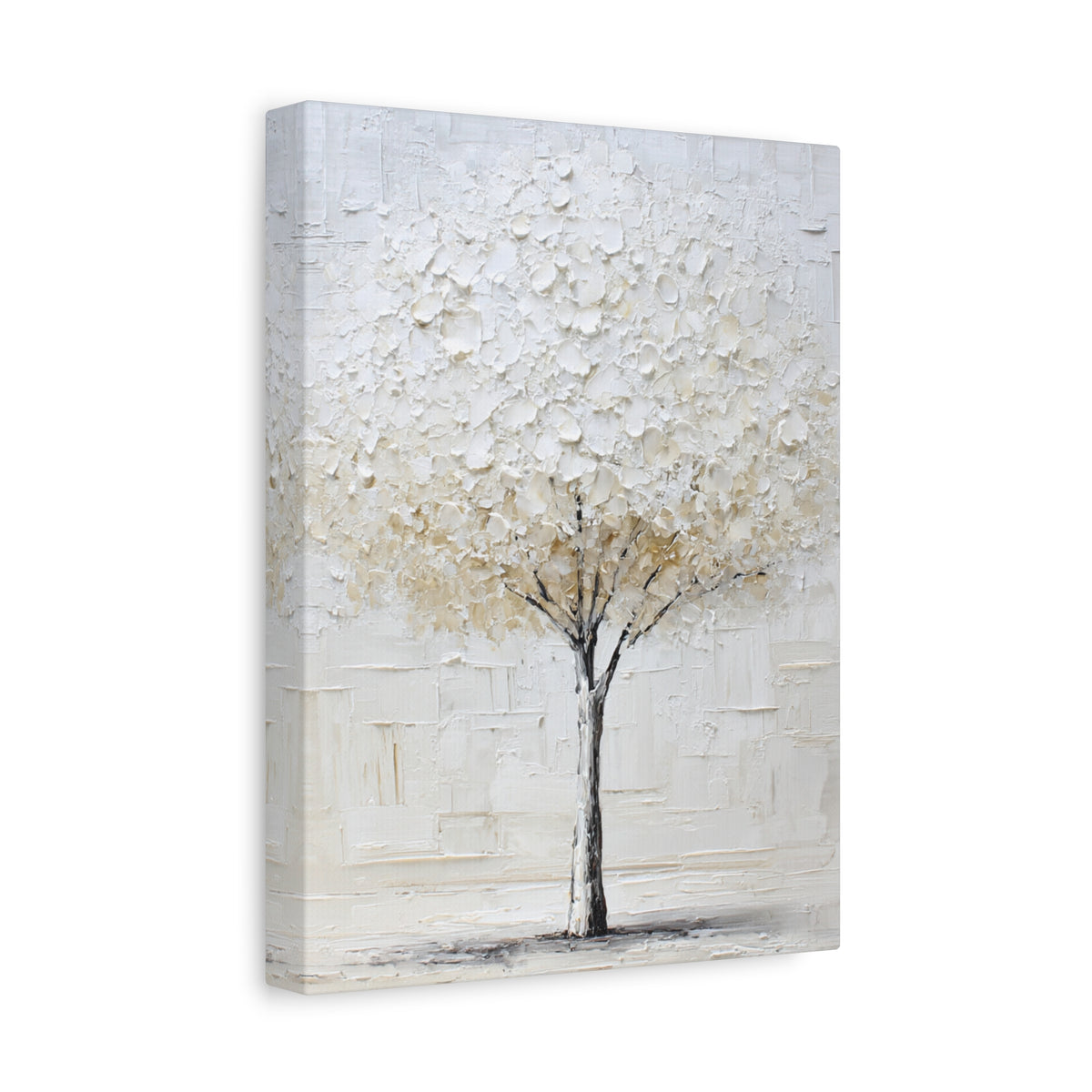 Momentary Flowering  - Textured White Tree Wall Art