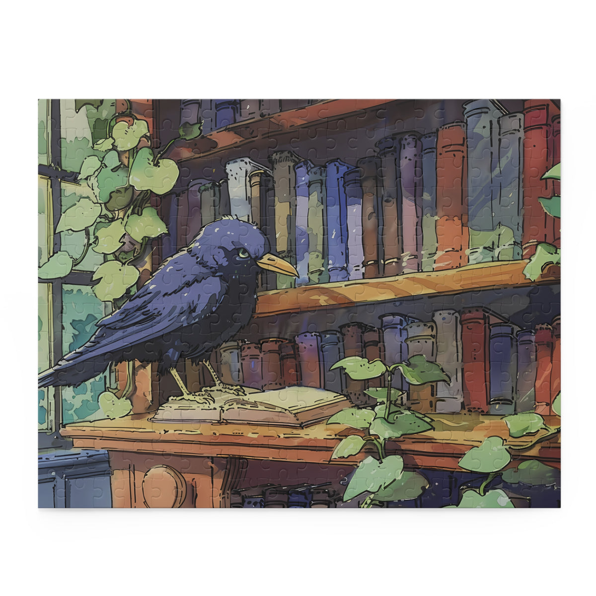 Curious Student - Anime Crow Jigsaw Puzzle
