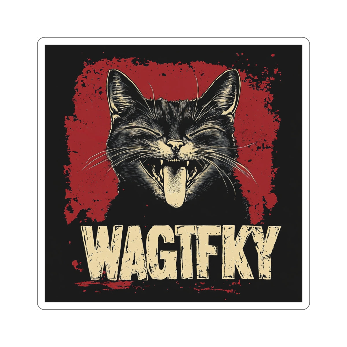 WAGTFKY Cat Die-Cut Sticker