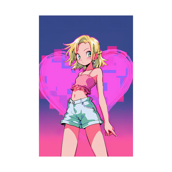 Heart Attack! - Cute Retro Anime Poster