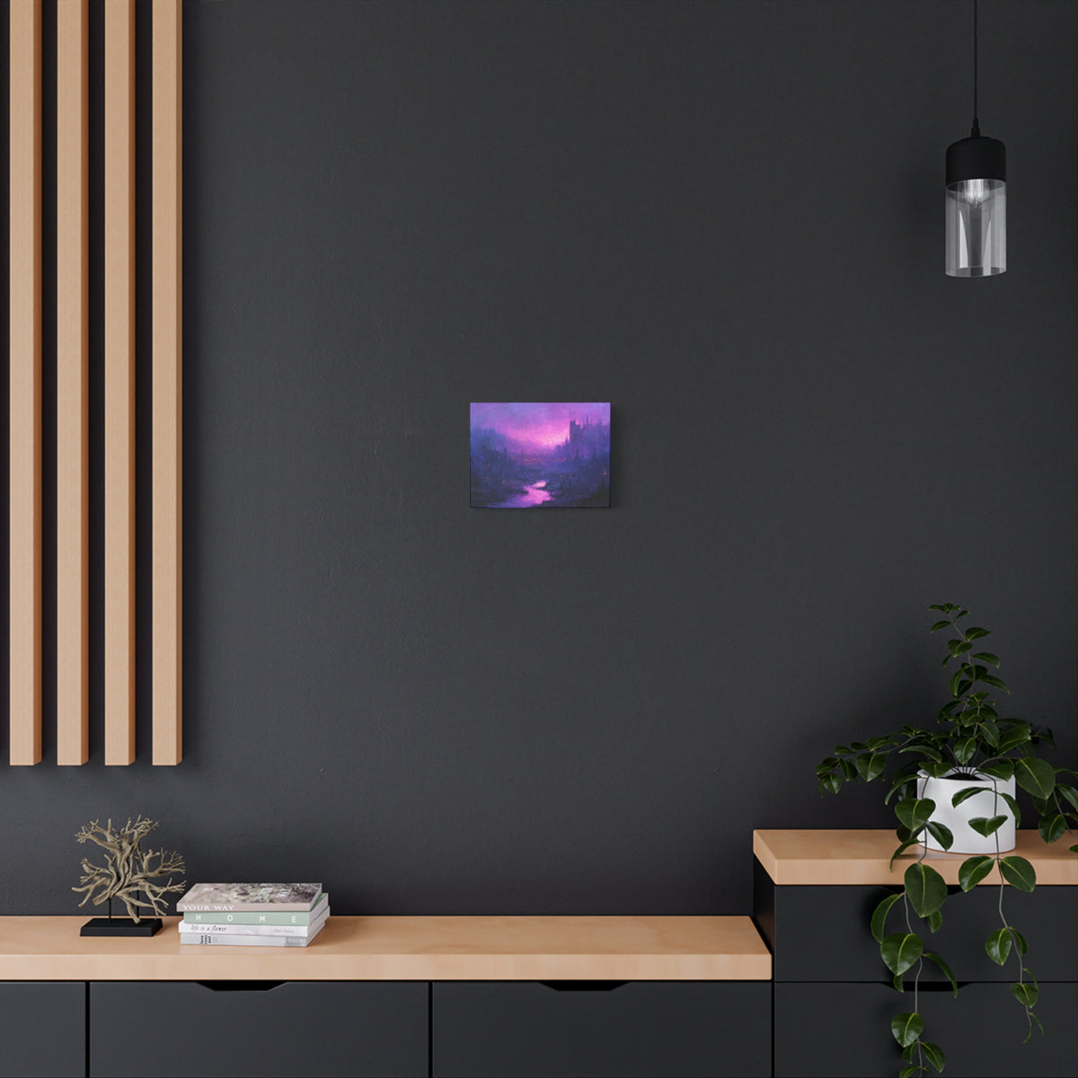 Violet City - Textured Fantasy Wall Art
