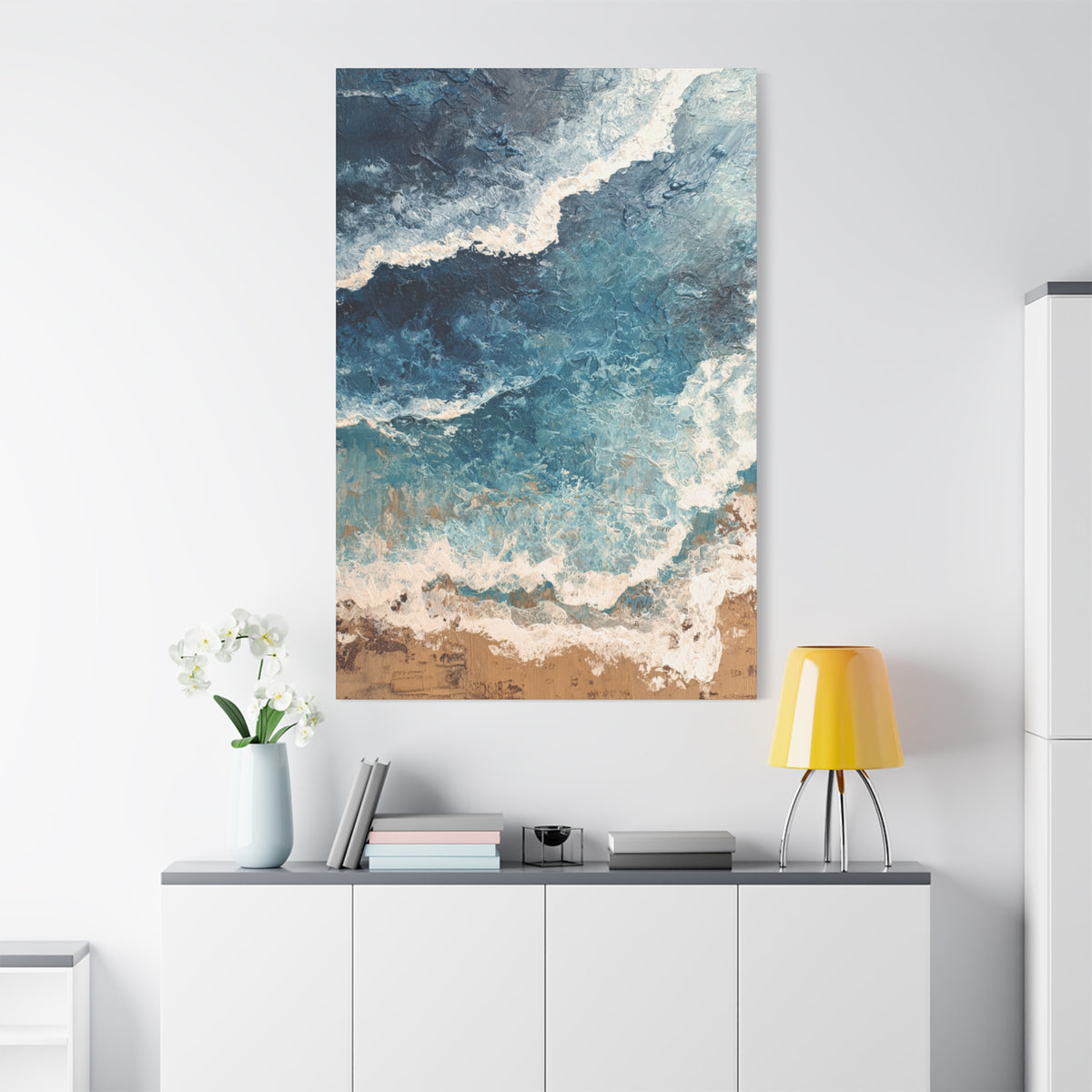 High Tide - Textured Beach Vertical Wall Art
