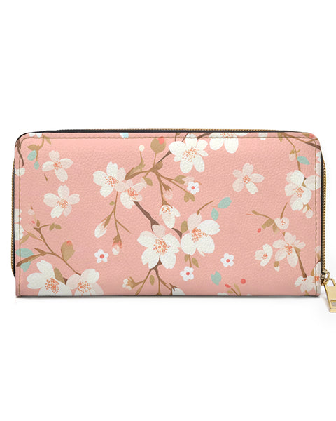 Spring Cherry Blossoms Cute Zipper Wallet