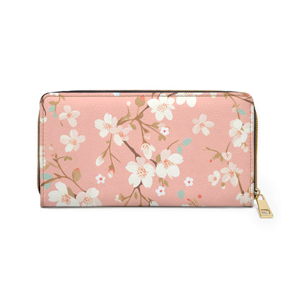 Spring Cherry Blossoms Cute Zipper Wallet