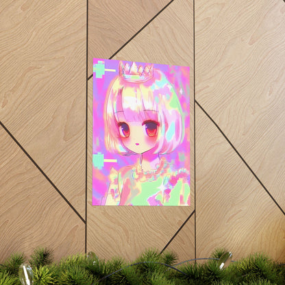 Digital Royalty - Glitch Art Anime Poster