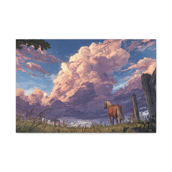 Freedom Longing - Anime Canvas Horse Print