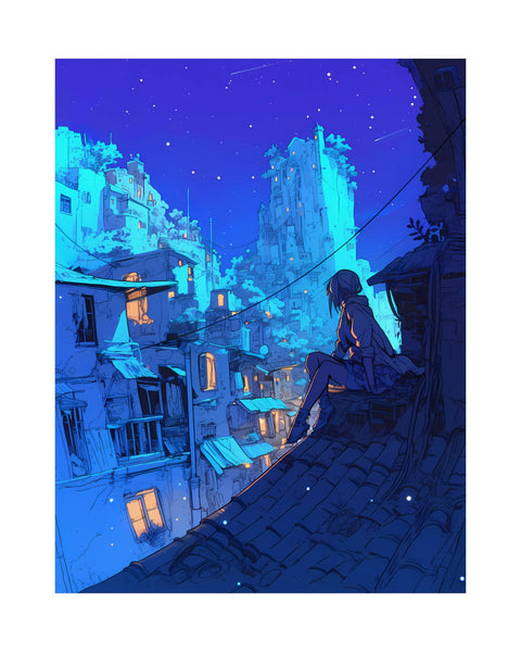 Night Guardian - Aesthetic Anime Poster