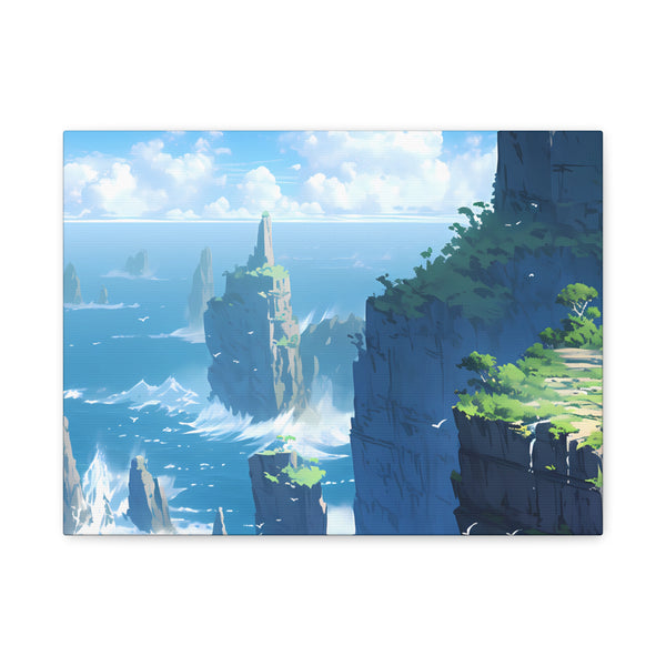 Sea Cliffs - Anime Canvas Print Fantasy Decor