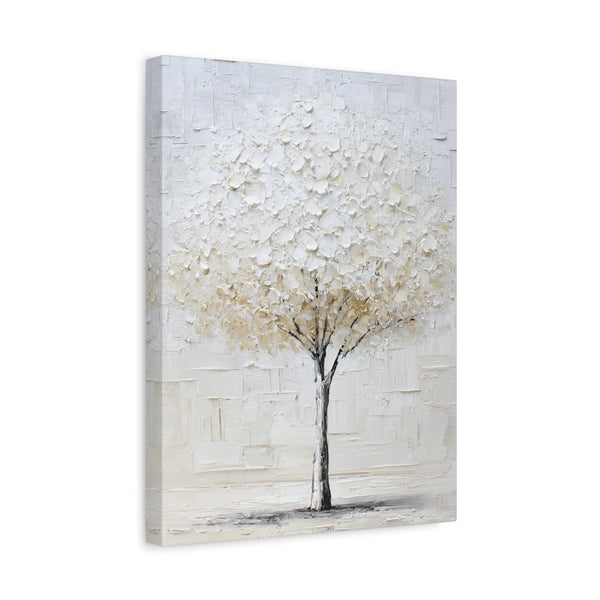 Momentary Flowering  - Textured White Tree Wall Art
