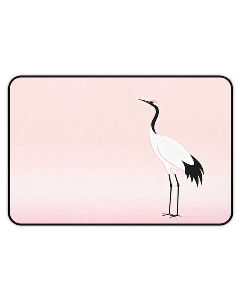 Japanese Crane Desk Mat With Minimalist Theme