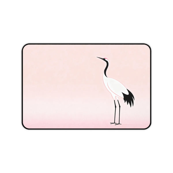 Japanese Crane Desk Mat With Minimalist Theme