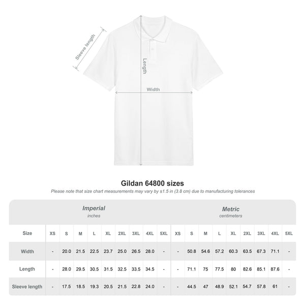 Heart Circle Emblem - Embroidered Pique Polo Shirt