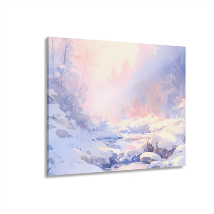 Silent Snowscape - Anime Glass Painting