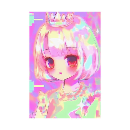 Digital Royalty - Glitch Art Anime Poster