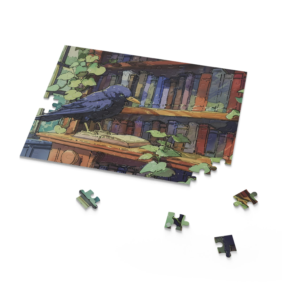 Curious Student - Anime Crow Jigsaw Puzzle