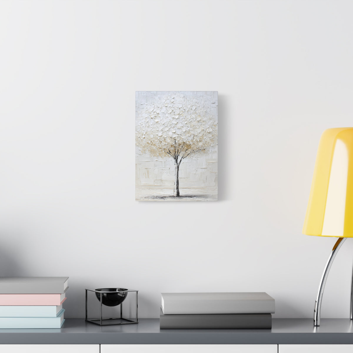 Momentary Flowering  - Textured White Tree Wall Art