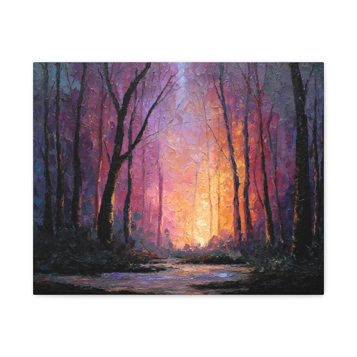 First Light - Textured Forest Wall Art