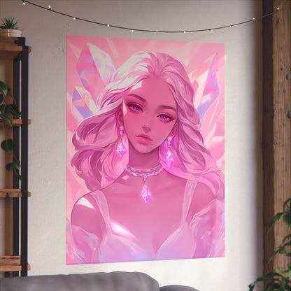 Crystal Frenzy - Pink Anime Girl Poster