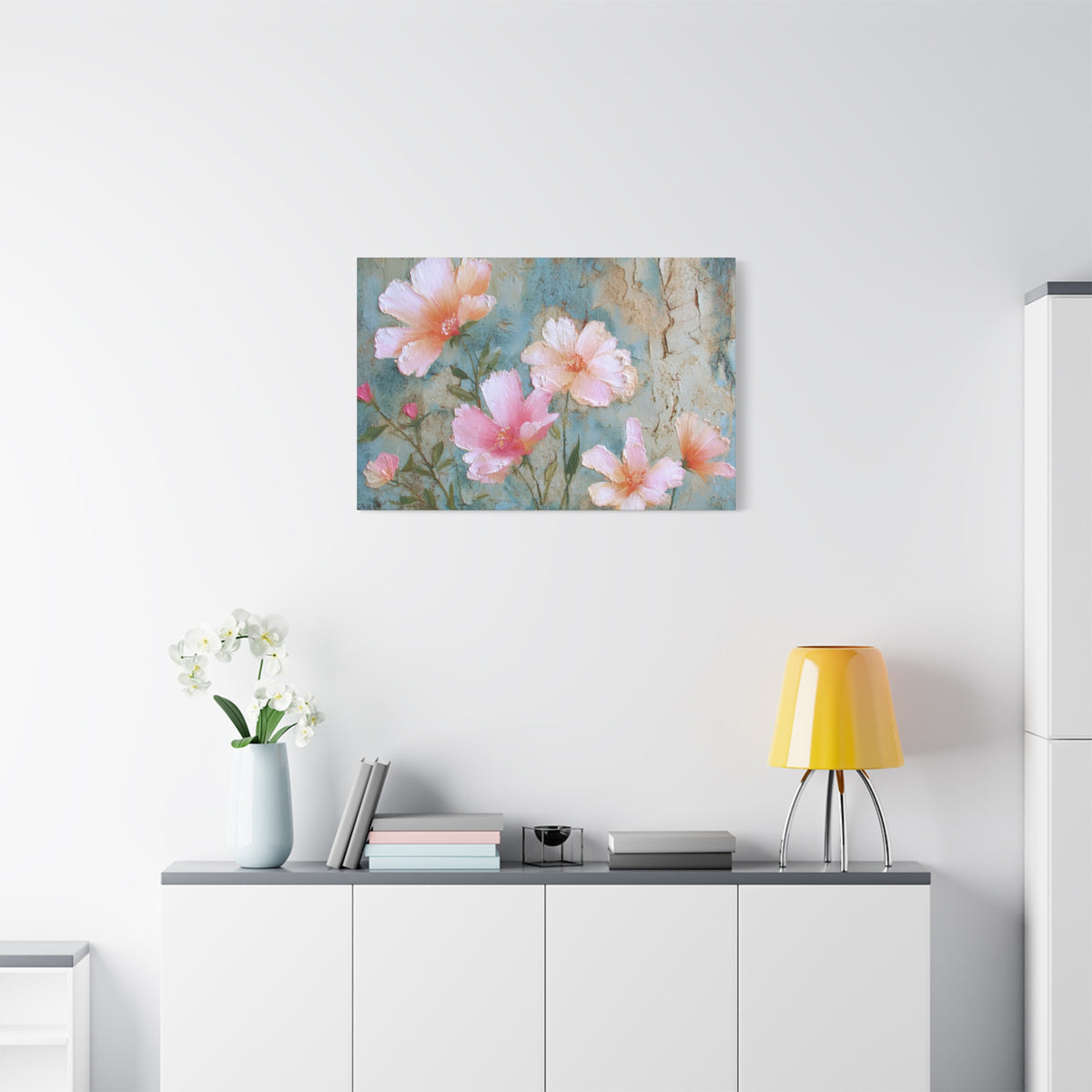 Delicate Blooming - Pink Flower Pastel Wall Art
