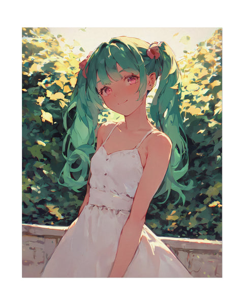 Behind the Ivy Hedges - Manga Watercolor Poster