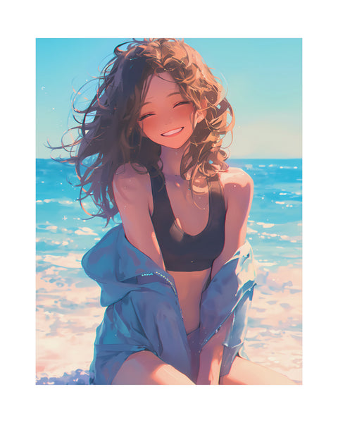 Last Day of Summer - Cute Anime Girl Poster