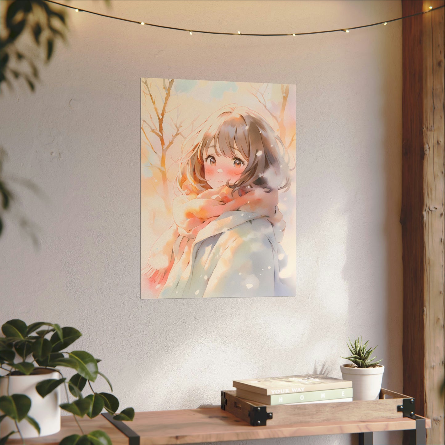 Winter Mirage - Anime Watercolor Poster